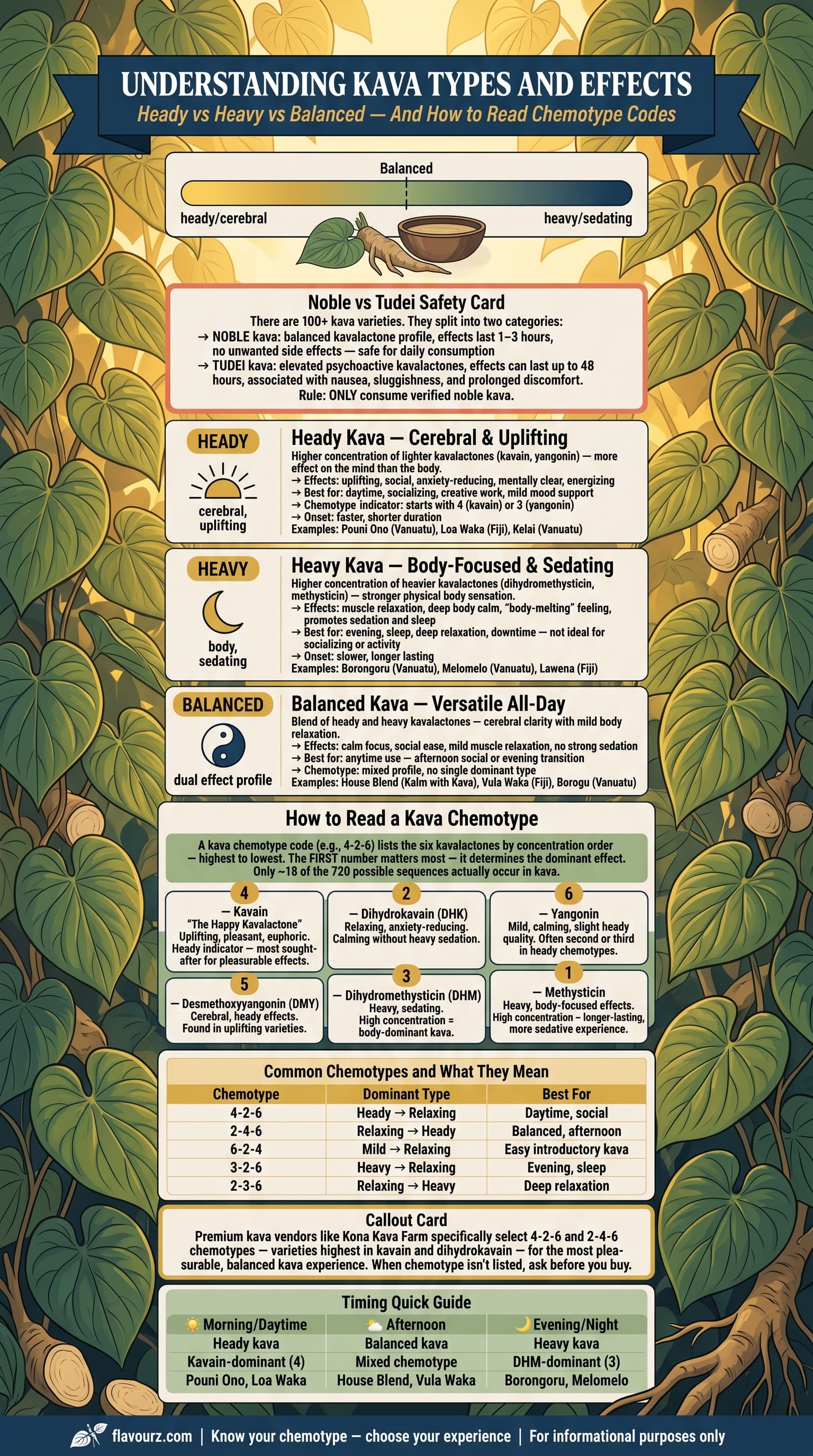 infographic for Understanding Kava Types and Effects